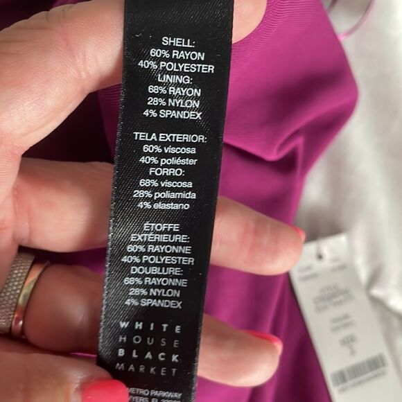 WHITE HOUSE BLACK MARKET OFF THE SHOULDER TIERED TOP SIZE 14 - Picture 7 of 8